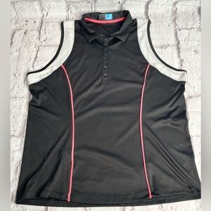NICKLAUS FOR HER Women's Racer Back Blocking Sleeveless Polo size XL